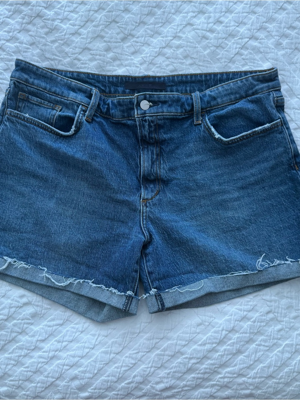 Joe's Jeans Dark Blue Frayed Hem Denim Shorts